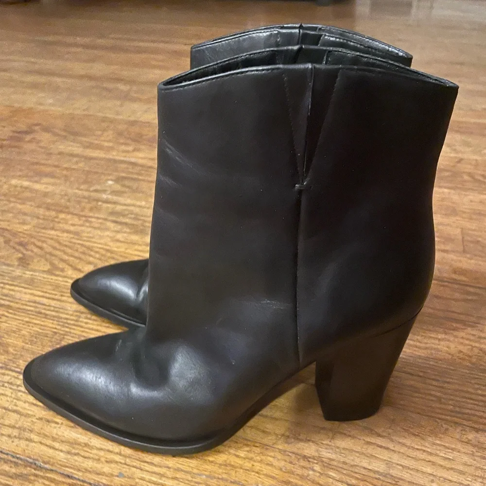 Black Leather Vince Boots Size 9/40 - Picture 2 of 5
